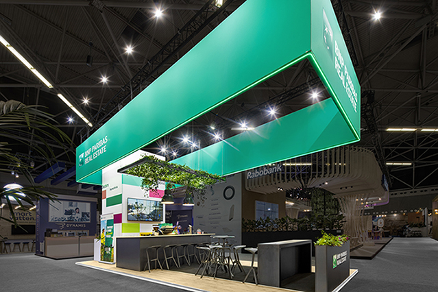 BNP Paribas Real Estate Stand at Provada Amsterdam. Design and build by Eldee.